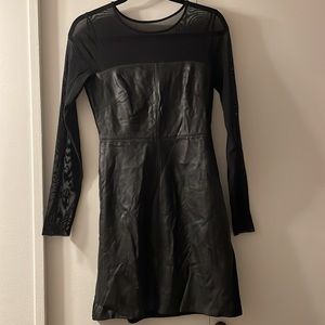 Bailey44 black mesh and leather dress